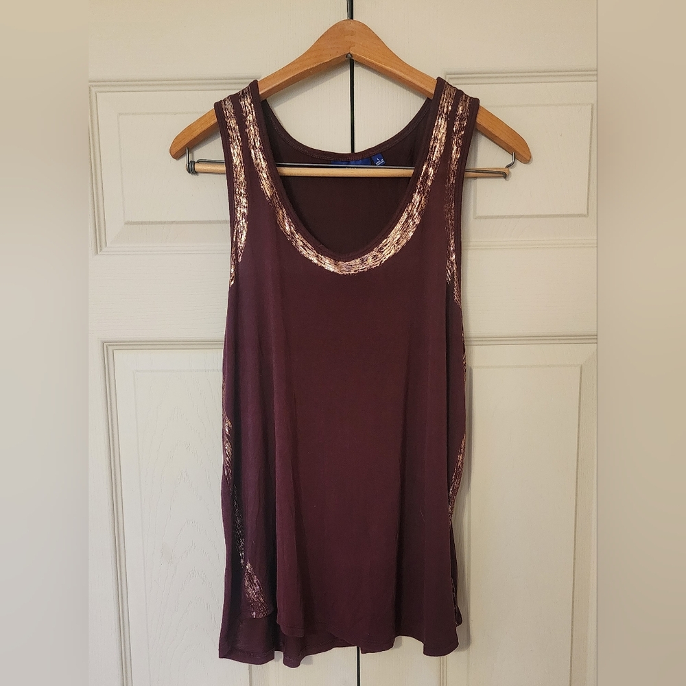 Burgundy flowy tank